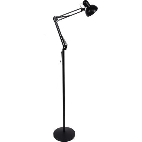 Lampadaire en métal avec bras articulé flexible et réglable pour la maison, la chambre, le bureau ou la salle d'étude (AU 220V E27) (1/5)