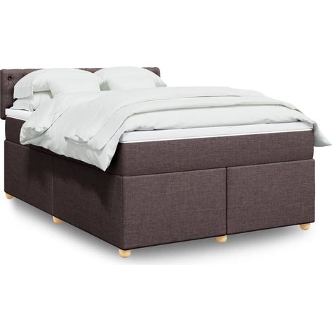 Lattenrostbett mit Matratze Dunkelbraun 140x200 cm (1/5)