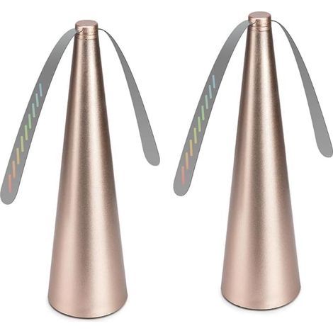 Éventail anti-mouches anti-mouches, ventilateur anti-mouches, ventilateur de répulsif anti-mouche portable, ventilateur de table, pour table, terrasse, restaurant, batterie requise (2, doré)