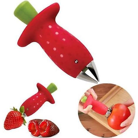 Erdbeerschäler, Stiel- und Blattschäler, Tomatenschäler, Obst- und Gemüseschäler aus Edelstahl, Schäler (1/5)