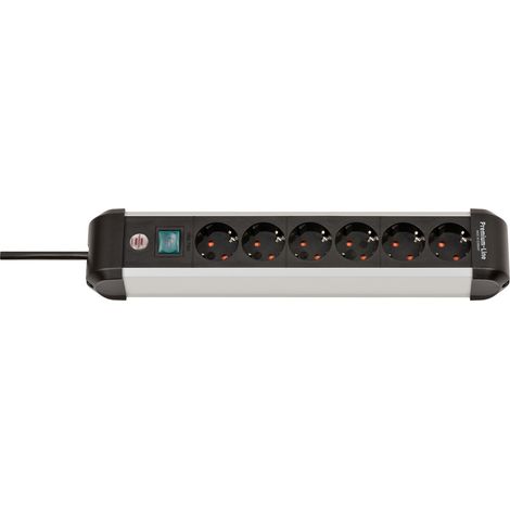 Brennenstuhl 1391030600 Steckdosenleiste mit Schalter Silber, Schwarz Schutzkontakt 1 St.