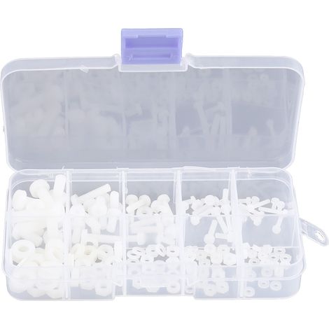 Kit de 150 vis, boulons, écrous et rondelles M2, M2.5, M3, M4 et M5, en boîte.