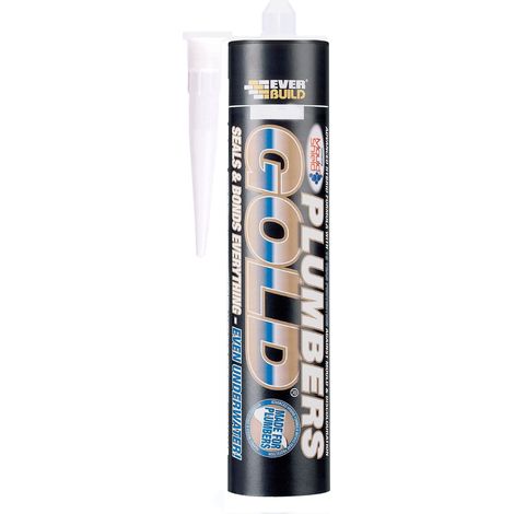 Everbuild Plumbers Gold Sealant Adhesive in Clear 300ml Size Cartridge