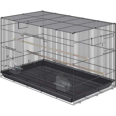 Gabbia per uccelli, design portatile, porta sicura, bianca (1/2)