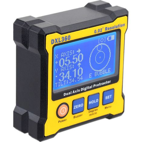 VURAHOME - DXL360 Rapporteur numérique à double axe avec base magnétique à 5 côtés Niveau d'affichage numérique à double axe de haute précision 100-240V 50-60Hz (1/5)