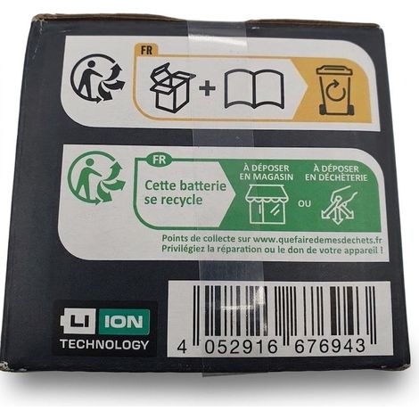 - Batterie rechargeable - 12V 2,5Ah - Technologie Li-Ion - Haute performance +25% - Voir photos (1/3)