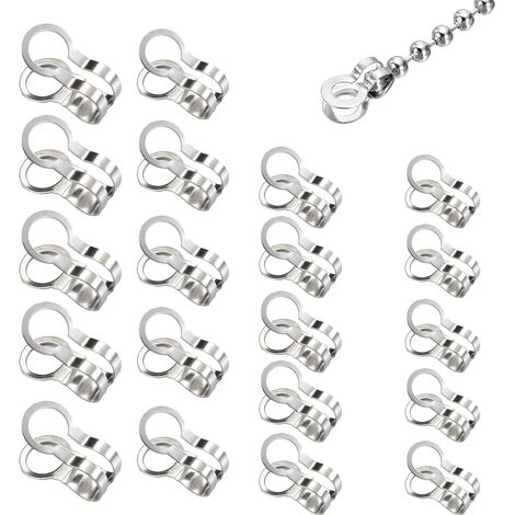 Pack of 100 stainless steel ball chain connectors - 2.4/3/4/6 mm - Clamping lugs - Silver (1/5)