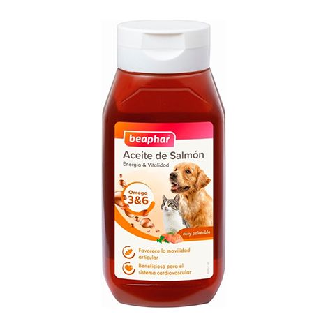 Olio di salmone beaphar per cani e gatti, 425 ml