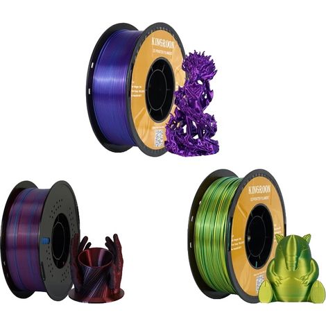 Filamento PLA effetto seta bicolore, diametro 1,75 mm, peso della confezione 3 kg. (1/2)