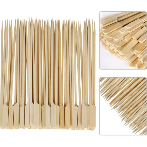 200 Pièces Pic Bois Brochette Pique a Brochette Bambou Bâton de Bambou Barbecue pour Les Barbecues, Les légumes, Les Fruits, Les Fêtes de Famille (18cm) (1/5)