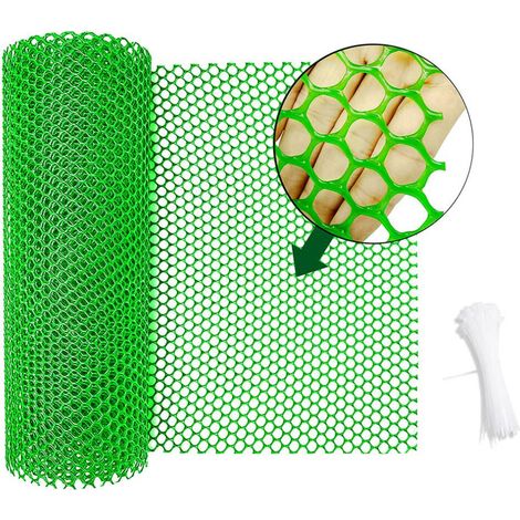 Maille clôture fil poulet plastique vert pour jardinage volaille cadre floral (1/5)