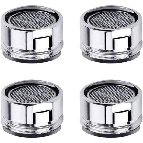 Pièces de rechange pour aérateur de robinet d'évier de cuisine avec filetage en laiton, filtre et joint pour cuisine et salle de bain - Lot de 4 (1/4)