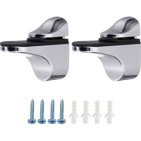 2 Stück Glasboden, Stabiler Regalträger Chrom, Kompatibel mit Böden bis 15 mm Dicke (1/4)