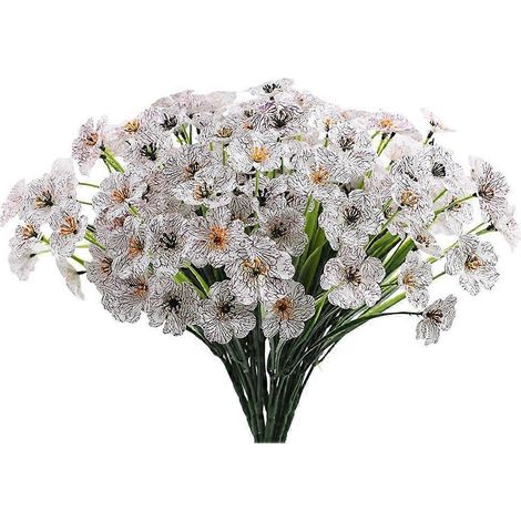Fleurs artificielles décoratives pour la maison et l'extérieur, 31 cm, à faire soi-mêmeblanc (1/5)