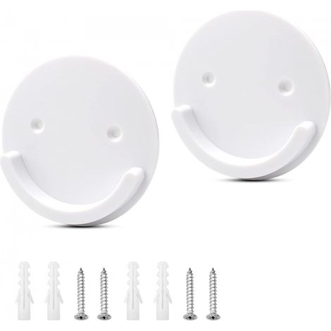 Pcs Supports de Tringle Rideau Douche Muraux Universels pour à Rond 2 Blanc (1/5)
