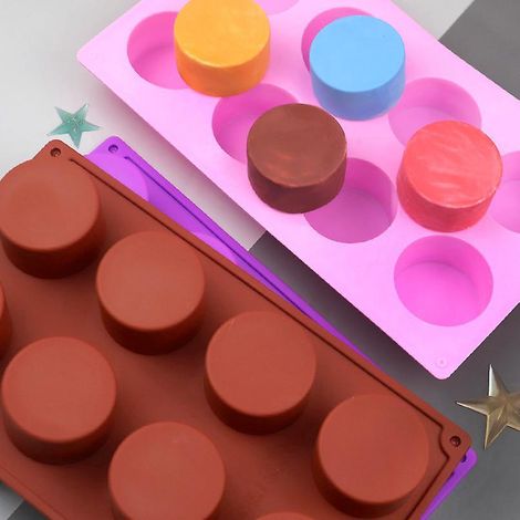 lot De 3 (rose + Violet + Rouge Brique) - Moule Cupcake Cylindrique - Moule En Silicone - Rsistant Aux Hautes Tempratures Et Facile Nettoyer (1/5)