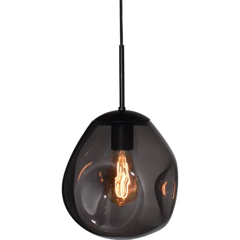 Lampe suspendue Lava 1x verre à fumée Ø 24cm - 2760-05-05-61