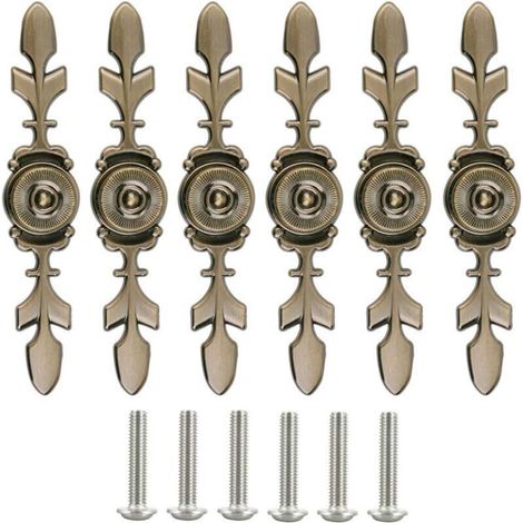 Tiradores y pomos para muebles, 6 piezas: pomos para puertas, pomos para cajones, tiradores para armarios con tornillos - Crezuo (1/4)