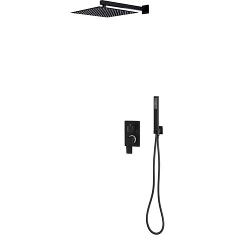vidaXL Sistema de ducha acero inoxidable 201 negro (1/5)