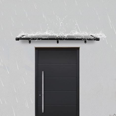 Auvent courbé 120 x 60 cm, auvent extérieur, toit d'entrée en aluminium moulé sous pression, Cour, garage, terrasse, porche (1/5)