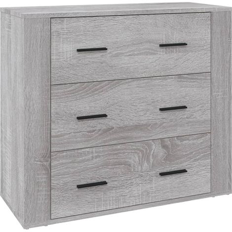 Credenza cassettiera mobile contenitore organizer cucina soggiorno salotto sonoma 80 x 33 x 70 cm legno ingegnerizzato grigio 020036534