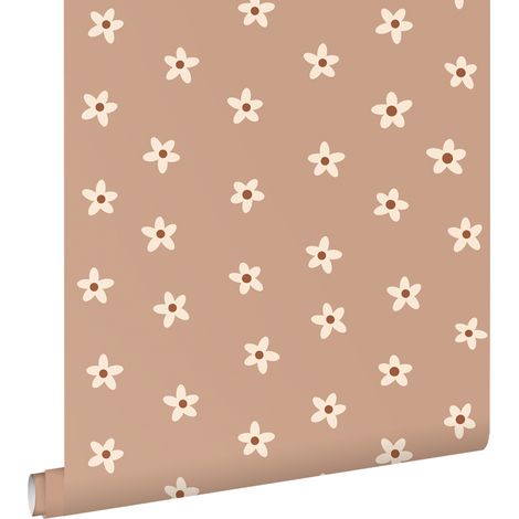 papier peint marguerites rose terracotta - ESTAhome (1/5)