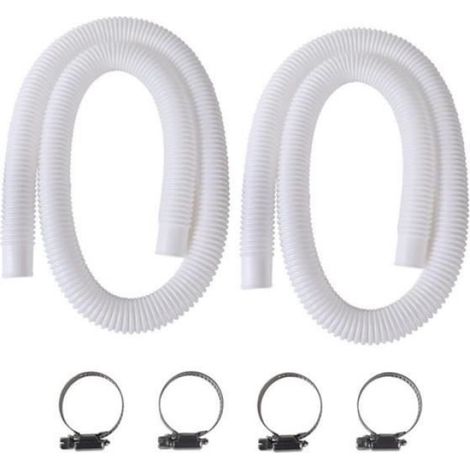 Tuyau Piscine - PVC Transparent - 150 cm - Diamètre 32 mm - Pour Pompe Filtration - 2 Pièces (1/4)