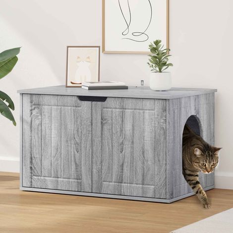 vidaXL Maison pour chat Gris Sonoma 85 x 55 x 50,5 cm