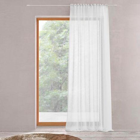 Plissee-Vorhang aus halbtransparentem weißem Voile ASOVA 140x280 cm