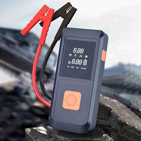 [JAMAIS UTILISÉ]Gonfleur de pneus de voiture portable multifonctionnel, chargeur de téléphone, démarreur de batterie de voiture d'urgence avec lumière LED (1/2)