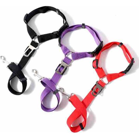 Lot de 3 cordes de sécurité pour siège animalier en voiture et en voyage - Corde à boucle sécurisée (1/2)