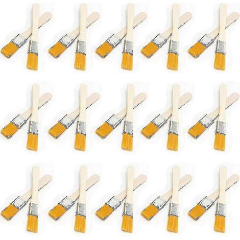 30 pinceaux à poils plats avec manche en bois, pinceaux pour bois, pinceaux pour murs, pinceaux pour moulures, pinceaux pour fenêtres d'angle (1/5)