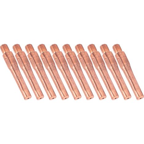 10 embouts de contact M6, buses conductrices pour fil de cuivre, accessoire pour pistolet de soudage, 45 x 7,5 x 1,2 mm