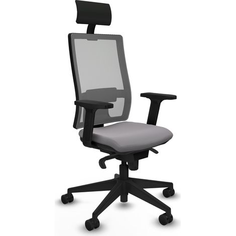 Silla de oficina piqueras y crespo Horna gris malla piel sintética (1/5)