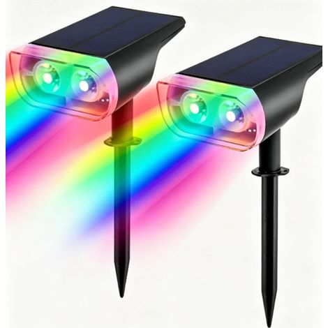 Projecteur LED solaire étanche pour arbres, paysages, jardins et pelouses – Éclairage décoratif d'extérieur(2pcs) (1/4)