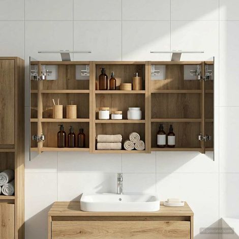Juego de Muebles de Baño con estante 3 pcs 90 x 10,5 x 50 cm