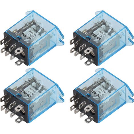 Tbest 220V Elektromagnetische Leistungsrelaisspule mit vielfältigen Funktionen für Garagentorauslöser ABS-Legierung Legierung 4 Stück.