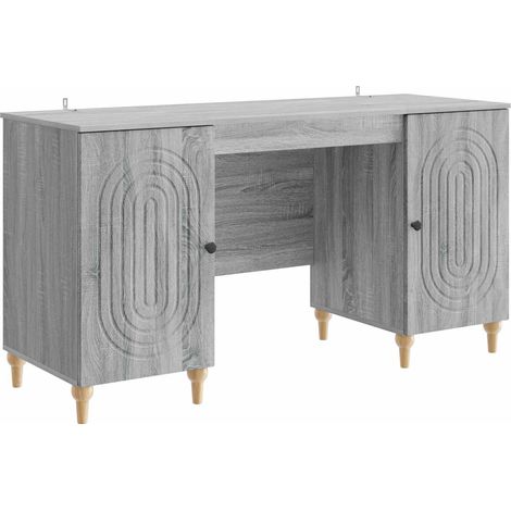 Schreibtisch Graues Sonoma 142,5 x 50 x 75 cm Holzwerkstoff vidaXL
