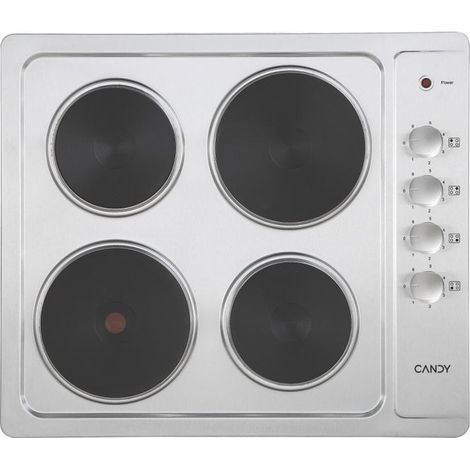 Candy – Plaque avec hotte intégrée 58 cm – CLE64KX – Acier inoxydable – 4 zones de cuisson – Plaque scellée pour cuisson précise