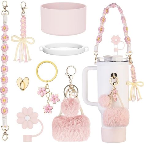 Ensemble d'accessoires pour tasses thermos Stanley, 40oz/30oz, support de rouge à lèvres, porte-clés mignons