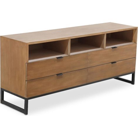 Meuble TV Panara L150cm Bois d'acacia patiné