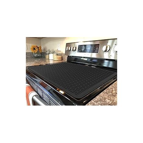 Protège plaque de cuisson en silicone gris anthracite, tapis de protection thermique pour gazinière, réutilisable, résistant à la chaleur, 3 pièces, anti-rayures, facile à nettoyer, universel. (1/5)