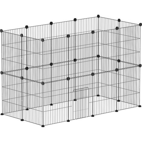 Recinto modulare per conigli e piccoli animali in acciaio con porta 120 x 60 x 80 cm nero MODENUIT (1/4)