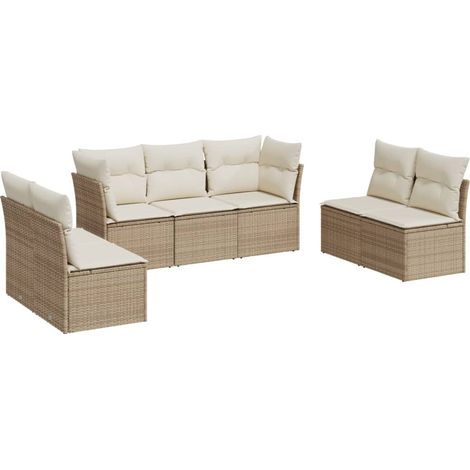Maison Exclusive - Set sofás de jardín 7 piezas y cojines ratán s (1/3)