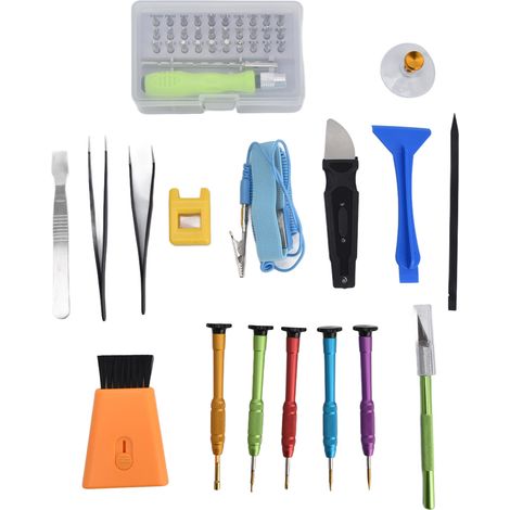 Kit d'outils de réparation pour téléphones portables, ordinateurs, montres et lunettes, comprenant un tournevis et un ensemble d'embouts. (1/5)