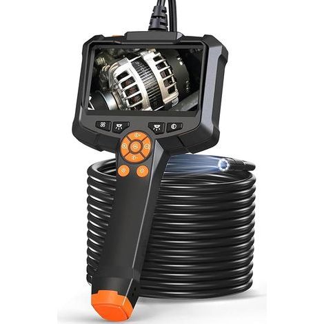 Caméra Endoscopique, Endoscope Camera avec Écran IPS 4,3 Pouces, 1080P HD Camera Canalisation avec 8 lumières LED, Caméra d'inspection, IP67 étanche, Câble Semi-Rigide de 10M (1/5)