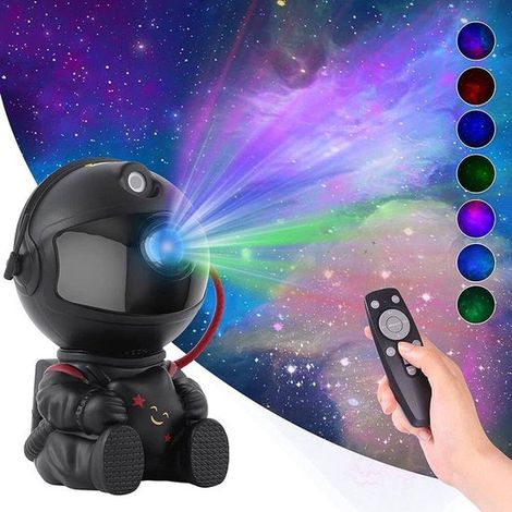 Proyector de estrellas de astronauta  Negro  Para sentarse  Cojín  Galaxia  Luz nocturna (1/5)