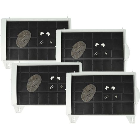 vhbw 4x Aktivkohlefilter kompatibel mit Neff Z5110X3(01), Z5110X3(02), Z5110X3 Dunstabzugshaube - 45 x 32 x 4 cm