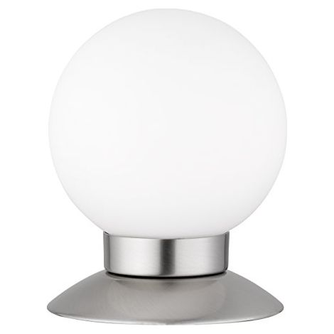 PRINCESS LAMPADA DA TAVOLO LED 3W 250lm, 3000K METALLO ACCIAIO TOUCH DIMMER DIFFUSORE SFERA VETRO H.13CM (1/4)