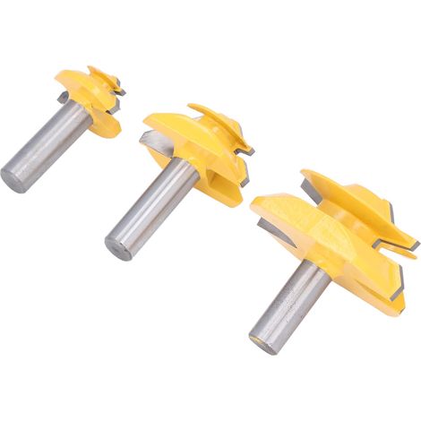 Set mit 3 45°-Holzfräsern mit 12,7-mm-Schaft für Bündigfräsen, Gewindeschneider und Fräswerkzeuge (1/5)